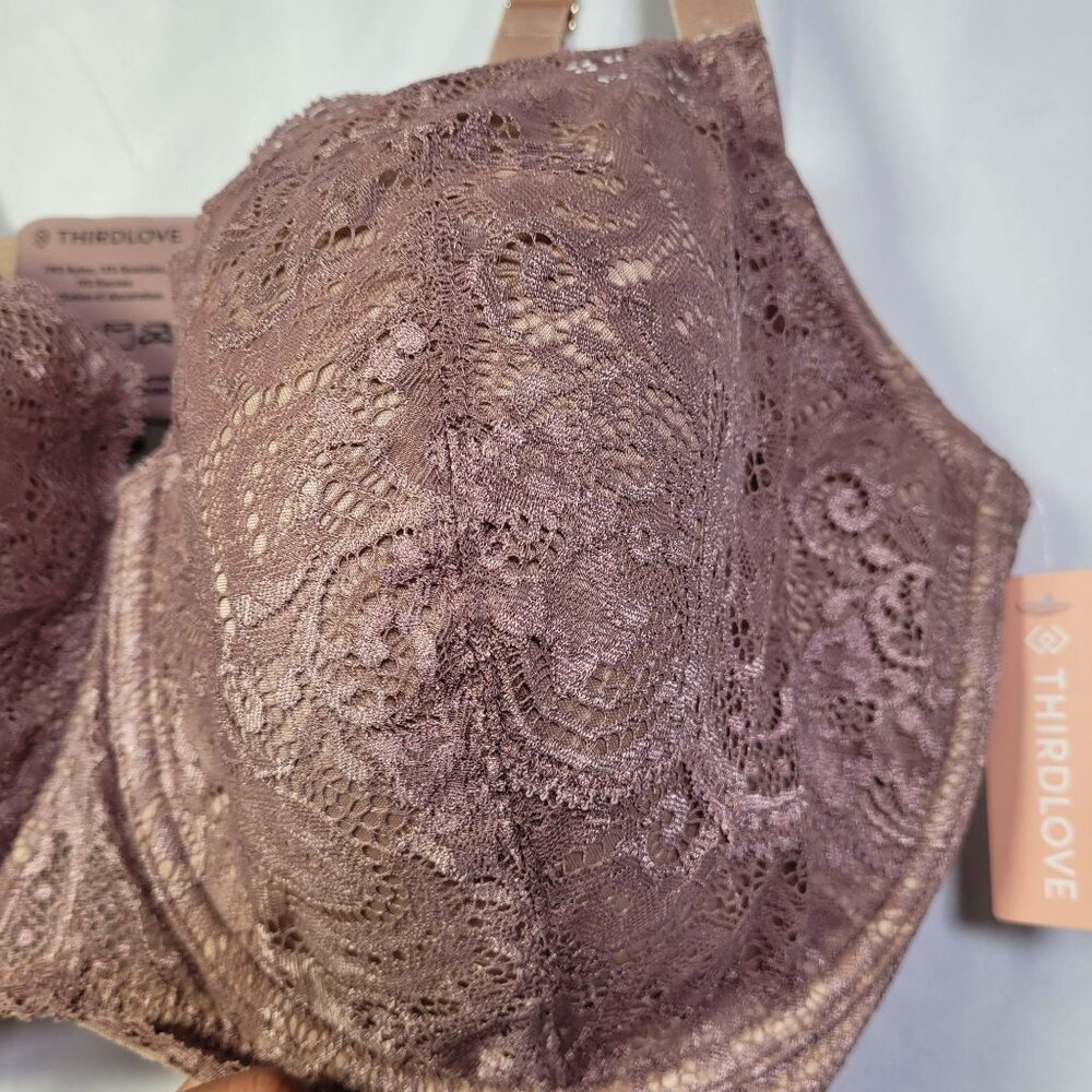 ThirdLove Women 24/7 Lace Balconette Bra Underwire Beige Size 42E - Picture 4 of 11